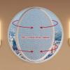 360° Rotating Round Window, Porthole Window with Tempered Glass, Flush-Mount Add-On Window, Aluminum Tilt-and-Turn Window with Handle, for Bathroom, Kitchen, Bedroom (White, 60 cm/23.6 view 3