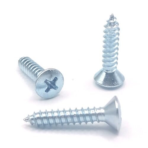 Sheet Metal Screws DIN 7983 Raised Countersunk Head Phillips, ISO 7051 – Zinc-Plated Steel – Form C with Point – for Sheet Metal & Plastic (5.5 x 45 mm, 100 pcs.)