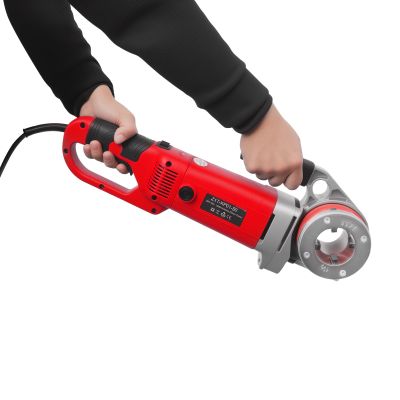 Electric Pipe Threading Machine Set, 2300W, with Storage Case (Red)