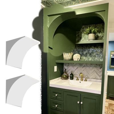 Door Arch Set, Paintable Gypsum Arch Kit for Wine Cabinets and Niches, 2-Pack, W 40 x H 40 x D 30 cm