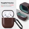 Haobobro Genuine Leather Case for AirPods 5 / AirPods 4 with Carabiner view 3