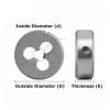 Round Pipe Threading Die 1/2–13/16 UN, UNC, UNF, UNEF, UNS, Right-Hand Cutting Tool, 1 Piece (3/4–20 UNEF) view 2