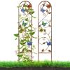 MEIYIFAN 2-Pack 60-Inch Metal Garden Trellis, Tall Obelisk for Climbing Plants, Decorative Arched Trellis for Outdoor Areas, Butterfly view 1
