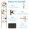 MEIYIFAN 2-Pack 60-Inch Metal Garden Trellis, Tall Obelisk for Climbing Plants, Decorative Arched Trellis for Outdoor Areas, Butterfly view 3