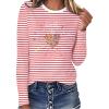 Women's Red and White Striped Long-Sleeve Shirt for Carnival view 1