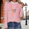 Women's Red and White Striped Long-Sleeve Shirt for Carnival view 2