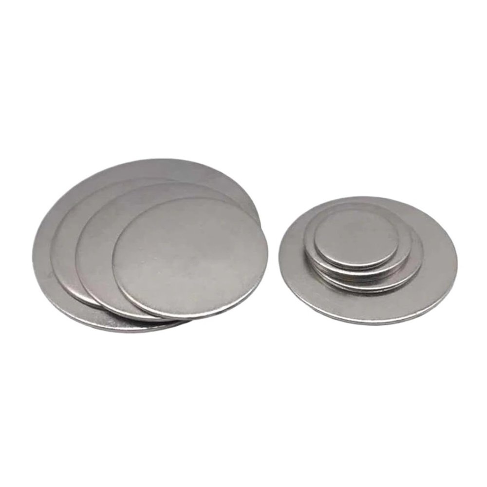 Flat Round Stainless Steel Disc, 14 mm Thick, 680 mm Diameter, Set (1 mm, 28 mm, 2 Pieces)