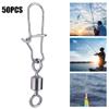 ERYUE Stainless Steel Fishing Swivels, Quick-Lock, 50-Pack, Size 2 view 2