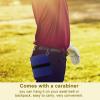 ERYUE Durable Golf Tee Storage Pouch with Zipper, Blue Nylon Tee Bag with Carabiner, Holds 6 Tees view 3