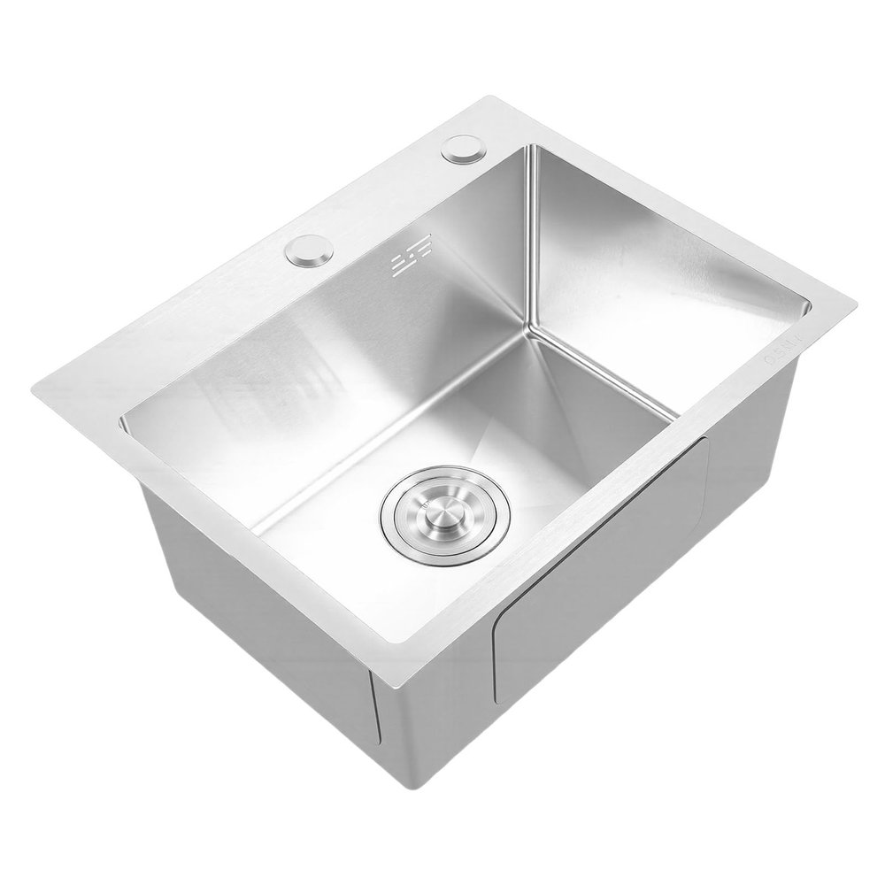 ZAICOLER Single-Bowl Sink, 20 x 16 x 9 in, Soundproofing Pads, Round Drain Outlet, Recessed Drain, Polished Brushed Finish
