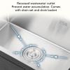 ZAICOLER Single-Bowl Sink, 20 x 16 x 9 in, Soundproofing Pads, Round Drain Outlet, Recessed Drain, Polished Brushed Finish view 3