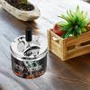 Automatic Round Metal Ashtray for Indoor Use, Black view 3
