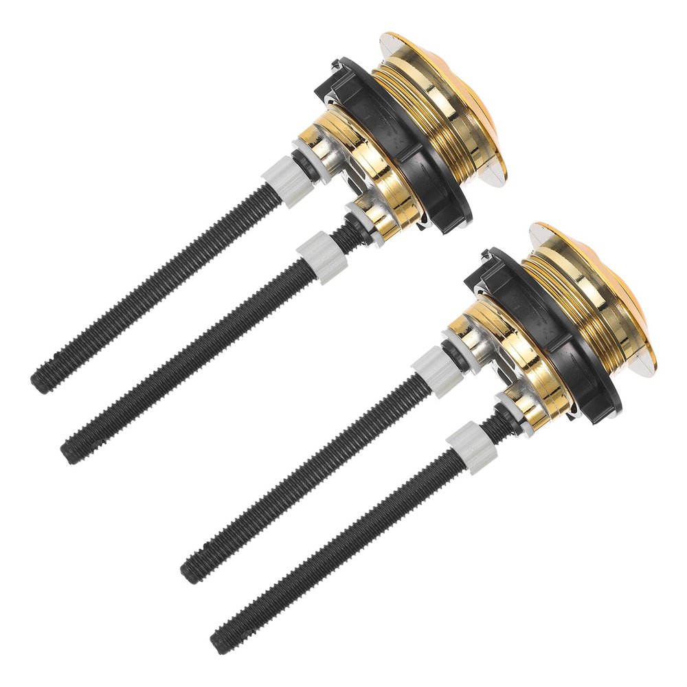 Round Dual-Flush Button, Plastic, 2 Pieces, Gold