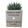 mamir home Personalized Wedding Gift for the Couple, Large Concrete Planter | Wedding Money Gift, Hand in Hand—One Lifetime, 13 x 13 x 13 cm view 1