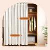 Room Divider Curtain for Kitchen or Bedroom, Small Open Cabinet Curtain with Track, Self-Adhesive, Washable, 50 x 140 cm (C) view 4