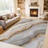 Gray and Gold Marble Area Rug, 100 x 150 cm view 3