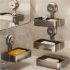 Wall-Mounted Soap Dish, Aluminum Bathroom Shelf with Drainage, Double, 1 Pc view 4