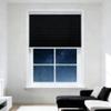Thermal Pleated Blind 64 x 180 cm, Light-Blocking, Privacy and Sun Protection, No-Drill Clamp Mount, Black view 1