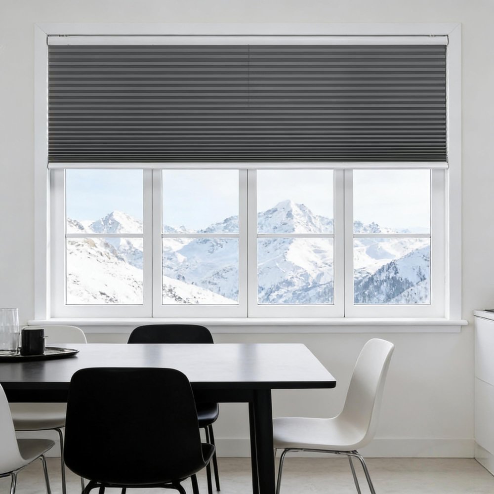 Clamp-Fit Pleated Blind 59 x 130 cm, Room-Darkening, Gray