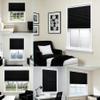 Pleated Window Blind 48 x 280 cm, Black, Light-Blocking Thermal Blind with No-Drill Clamp Mount view 2