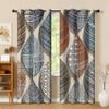 Havenix Boho Geometric Leaf Pattern Blackout Curtains, Brown and Blue, 2-Piece Set, 63 in Long view 2