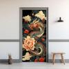 Self-Adhesive Door Wallpaper 86 x 200 cm, Dragon and Peonies, 3D Effect view 2