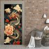 Self-Adhesive Door Wallpaper 86 x 200 cm, Dragon and Peonies, 3D Effect view 3