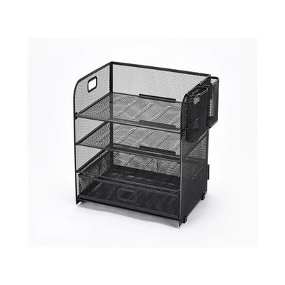 GEK208130 Bro Four-Tier Metal File Organizer, Multifunctional, Removable, for Desk Storage