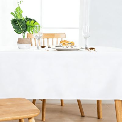 Washable Rectangular Tablecloth 90 x 95 cm, Stain-Resistant, White