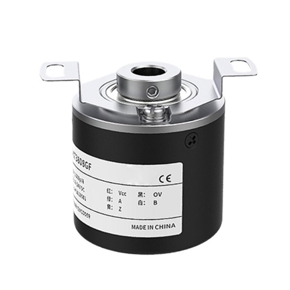 Incremental Encoder, 38 mm, 8 mm Hollow Shaft, Optical Rotary Encoder, NPN Open Collector, 10/1024/2500/3600 PPR, 5–24 V DC (ZKT3808-1024PPR, NPN Collector)