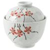 EdirFtra Hand-Painted Japanese Ceramic Rice and Soup Bowl with Lid view 1
