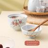 EdirFtra Hand-Painted Japanese Ceramic Rice and Soup Bowl with Lid view 3