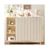 Sliding Cabinet Curtain with Track, Beige White, 65 x 90 cm view 1