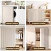 Sliding Cabinet Curtain with Track, Beige White, 65 x 90 cm view 2
