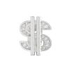 18K Gold- and Silver-Plated Iced-Out Dollar-Sign Tooth Grillz with Cubic Zirconia Pavé view 3