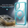 HuwaiH Case for Samsung Galaxy S26 Plus with 360° Magnetic Ring Stand, 16-ft Military-Grade Drop Protection, Non-Slip Edge & Clear Back (Clear Light Blue) view 3