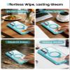 HuwaiH Case for Samsung Galaxy S26 Plus with 360° Magnetic Ring Stand, 16-ft Military-Grade Drop Protection, Non-Slip Edge & Clear Back (Clear Light Blue) view 4