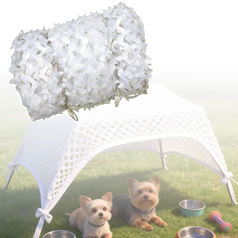 Snow Camouflage Garden Net, Oxford Fabric, 2x2.5m to 9x12m, Sun and Privacy Shade (W8xH8.5m)