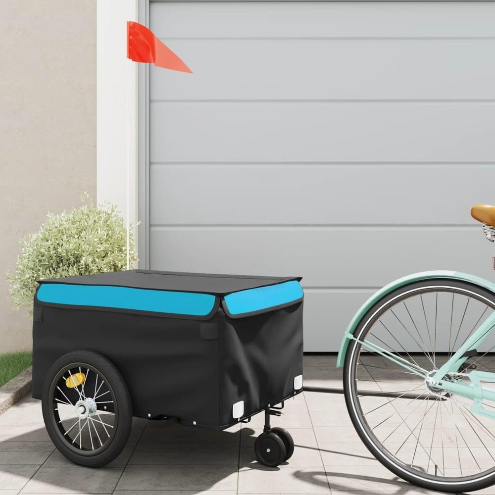 Generic Black and Blue Bicycle Cargo Trailer, 45 kg, Iron