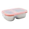 QOXEZY Stainless Steel Snack Container with Lid, 2 Compartments, White view 3