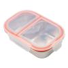 QOXEZY Stainless Steel Snack Container with Lid, 2 Compartments, White view 4