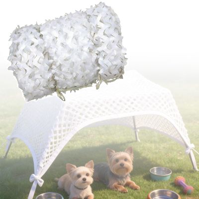 Generic Snow Camouflage Garden Netting, Oxford Fabric, 2 × 2.5 m / 3 × 5 m / 4 × 8 m / 9 × 12 m, Sun Shade and Privacy Screen for Camping and Hunting (W2 × H13.0 m)