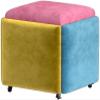 5-in-1 Cube Stool with Casters, Stackable and Nestable, 45 x 45 x 45 cm, Multicolor view 1
