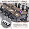 Large Office Conference Table, Modern Modular Meeting Table with Cable Management and Sturdy Metal Frame (Chairs Not Included) view 3
