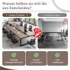 Large Office Conference Table, Modern Modular Meeting Table with Cable Management and Sturdy Metal Frame (Chairs Not Included) view 4