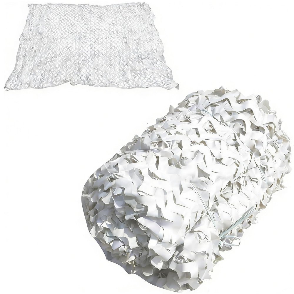 Generic Snow Camouflage Net 4x5m, 5x6m, 6x9m, 8x10m, Camouflage Net, Shade Sail for Hunting, Camping, Garden Privacy, Military White Camouflage Net (W1xH5m)