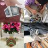 Glass Mosaic Tiles, 1 cm, Square, Multicolored, Pack of 300 DIY Craft Materials (Color 2) view 3