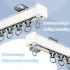 Heavy-Duty Ceiling-Mount Curtain Track, Silent Aluminum, Complete Accessory Set, Single-Track System, 0.5–15 m (5.7 m) view 2