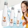 Personalized Thermos Bottle with Name | Cheeky Brown Fox | 500 mL | Leakproof Stainless Steel Water Bottle for Kids view 4