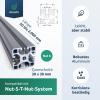 diconfa 30x30 Aluminum Profile, Slot 6, Custom Length, 6 Pieces, 201–300 mm view 2